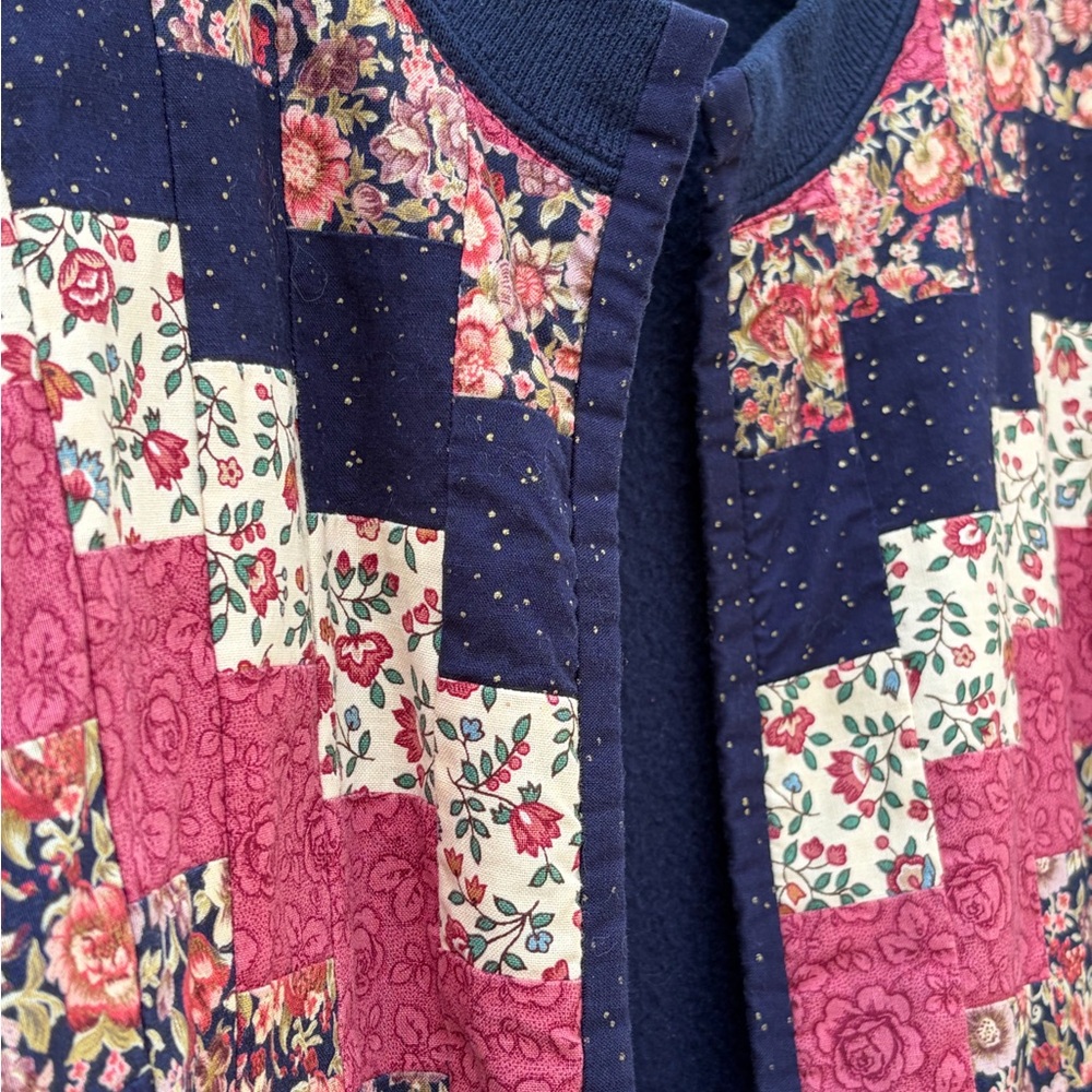 Vintage 90s Patchwork Quilt Panel Sweatshirt Large - image 4